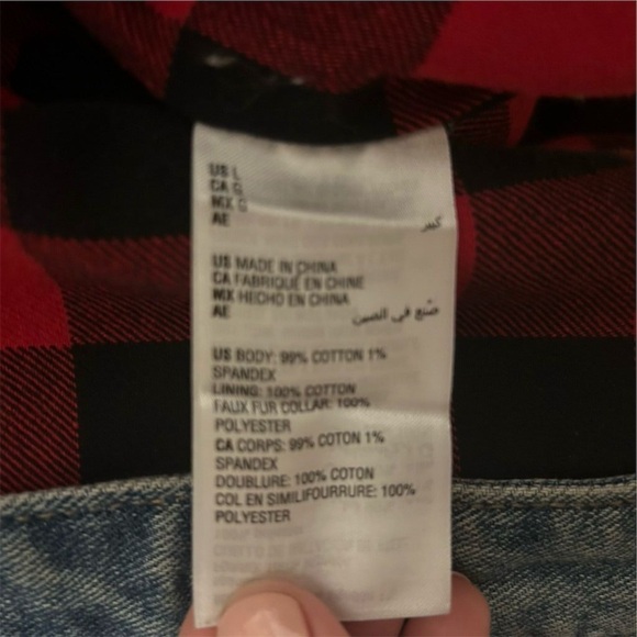 Style & Co Women's Sherpa Lined Collar Denim Jacket Blue Size L Casual - Picture 6 of 13